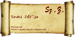 Szuhi Zója névjegykártya